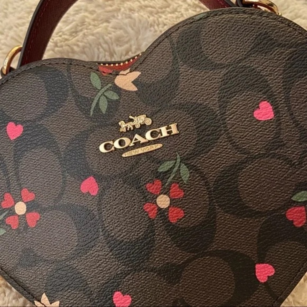 Coach Heart-Shaped Black and Pink Bag - Picture 4 of 9